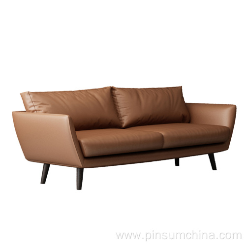 High quality large sofa leather office light luxury modern furniture sofa set I shape sectional couch space sofa